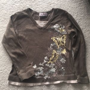 Long sleeve butterfly shirt